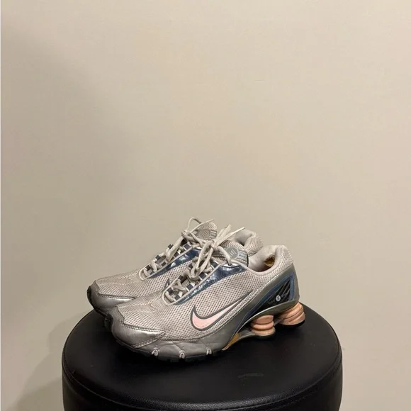 Nike Silver and Pink Shox Sneakers - Picture 4 of 5